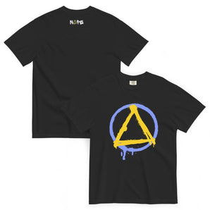 Graffiti Sobriety Symbol Heavyweight Tee – Nope Recovery Apparel - Black / S | Sobervation