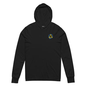 Graffiti Sobriety Symbol Hooded Long Sleeve Tee – Embroidered Recovery Streetwear - Black / XS | Sobervation