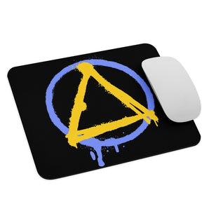 Graffiti Sobriety Symbol Mouse Pad (Blue & Yellow) – Recovery Desk Accessory - Default Title | Sobervation