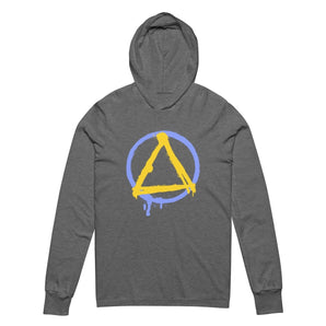 Graffiti Sobriety Symbol Nope Hooded Long Sleeve Tee – Recovery Apparel - Grey Triblend / XS | Sobervation