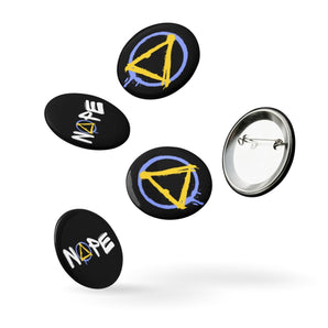Graffiti Sobriety Symbol & NOPE Yellow & Blue Pin Button Set – Streetwear Recovery Pins - Default Title | Sobervation