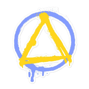 Graffiti Sobriety Symbol Yellow & Blue Vinyl Sticker - 5.5″×5.5″ | Sobervation