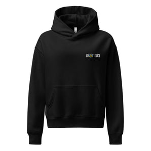 Gratitude Embroidered Women's Relaxed Hoodie – Premium AS Colour - Black / XS | Sobervation