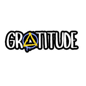 Gratitude Recovery Triangle Sticker – Sobriety Symbol Vinyl Sticker - 5.5″×5.5″ | Sobervation