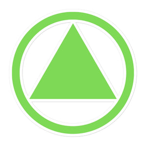 Green Sobriety Triangle Bubble-Free Sticker – Minimalist Recovery Symbol - 5.5″×5.5″ | Sobervation