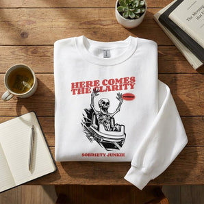 Here Comes the Clarity Sweatshirt – Sobriety Junkie Roller Coaster - S Sweatshirt - Sobervation
