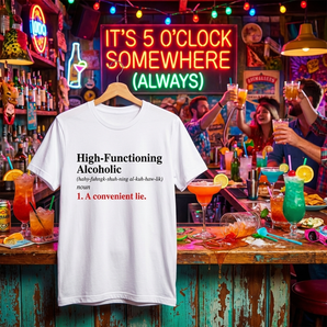 High Functioning Lie | Sober Translations Essential Tee - S Graphic Print T Shirt - Sobervation