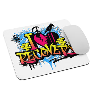 I Heart Recovery Mouse Pad – Motivational Recovery Desk Accessory - Default Title | Sobervation