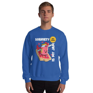 Sobriety is My Jam Sweatshirt – Fun Recovery Apparel - Royal / S | Sobervation
