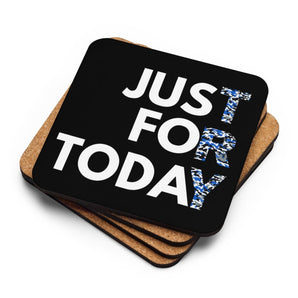 Just for Today Black Cork-Back Coaster - Default Title | Sobervation
