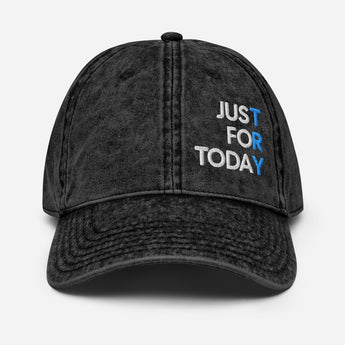 Just For Today Embroidered Vintage Twill Cap | Otto 18-1248 - Black | Sobervation