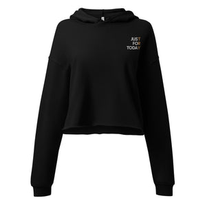 Just for Today Embroidered Crop Hoodie – Women's Recovery Hoodie - S | Sobervation