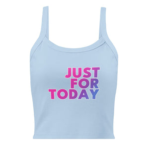 Just For Today – Fitted Ribbed Tank Top (Women’s) - Solid Baby Blue Blend / XS | Sobervation