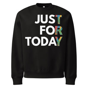 Just For Today Premium Oversized Sweatshirt – TRY Again, Brighter - Black / S | Sobervation