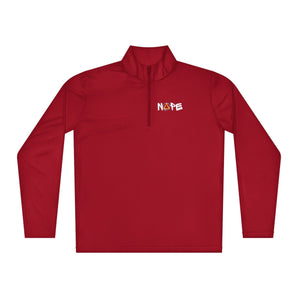 “Nope” Sobriety Lightweight Quarter-Zip Pullover - True Red / XS | Sobervation