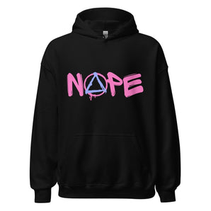 NOPE Pink Graffiti Sobriety Symbol Hoodie – Heavyweight Recovery Apparel - S | Sobervation
