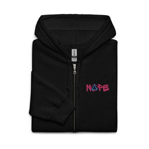NOPE Pink Graffiti Embroidered Zip Hoodie – Recovery Apparel - S | Sobervation