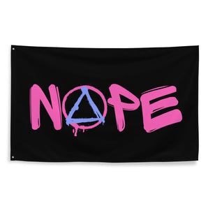 NOPE Pink Graffiti Flag – Sobriety Symbol Wall Decor - Default Title | Sobervation