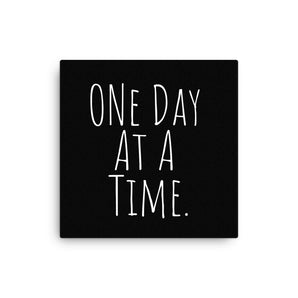 One Day at a Time Canvas – Minimalist Recovery Wall Art - 12″×12″ | Sobervation
