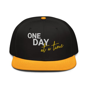 One Day at a Time Embroidered Snapback - Recovery Streetwear - Gold / Black / Black | Sobervation