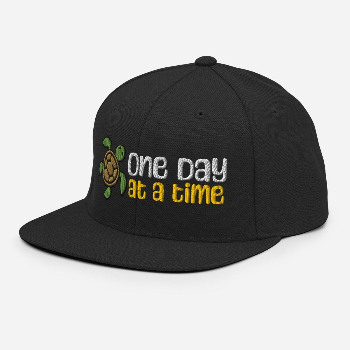 One Day at a Time Snapback Hat – Turtle Embroidery for Steady Progress ...