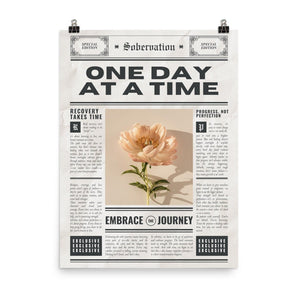 “One Day at a Time” Sobriety Poster – Sobervation Special Edition - 18″×24″ | Sobervation