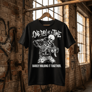 One Day At A Time Sobriety T-Shirt | Sober Translations Recovery Tee - S Graphic Print T Shirt - Sobervation