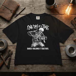 One Day At A Time Women's Boxy Tee | Sober Translations | Comfort Colors Sobriety Shirt - S Women's Heavyweight Boxy Tee - Sobervation