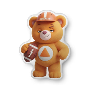 Orange Serenity Cub Pillow – Sports Edition – Custom Shaped Football Plush - 22″×22″ | Sobervation