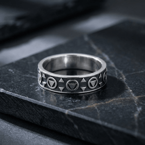 Peter Stone Triangle Serenity Band Ring - Sterling Silver Recovery Jewelry JR163 - 4 Ring - Sobervation