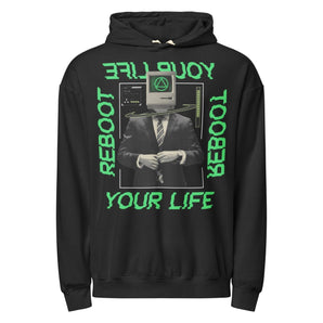 Reboot Your Life - Unisex garment-dyed lightweight hoodie -S - Sobervation