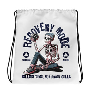 Recovery Mode Skeleton Drawstring Bag – Bold, Gritty, and 100% Sober - Default Title | Sobervation