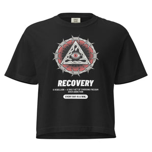 Recovery Snake Women's Heavyweight Boxy Tee – Every Day is a Win - Black / S | Sobervation