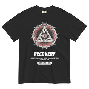 Recovery Snake Heavyweight Tee – Every Day is a Win - Black / S | Sobervation