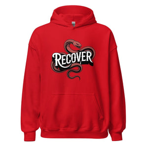 Recovery Snake Hoodie – Sobriety Symbol Streetwear - Red / S | Sobervation