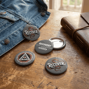 Recovery Snake Sobriety Pin Button Set - Button Set - Sobervation