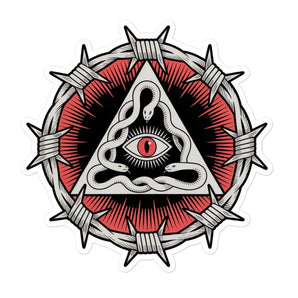 Recovery Snake Sobriety Symbol Sticker – Barbed Wire & Snakes - 5.5″×5.5″ | Sobervation