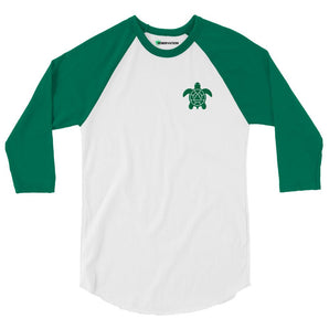 Recovery Turtle Embroidered Unisex 3/4 Sleeve Raglan Shirt - S | Sobervation