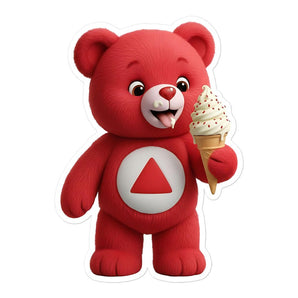 Red Serenity Cub Sticker – Ice Cream Edition – Bubble-Free Kiss-Cut Sticker - 5.5″×5.5″ | Sobervation