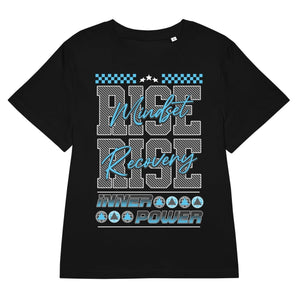 Rise Mindset Organic Tee – Women's Sustainable Recovery Apparel | Inner Power - Black / S | Sobervation