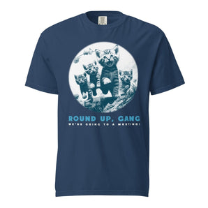 Round Up Gang We're Going to a Meeting Heavyweight Unisex Tee - Cats Recovery Shirt - S | Sobervation