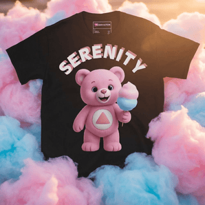 Serenity Cub Essential Tee | Pink Edition – Cotton Candy Joy | Sobriety T-Shirt - Black Graphic Print T Shirt - Sobervation