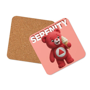 Serenity Cub – Sweet Treat Red Cork-Back Coaster - Default Title | Sobervation
