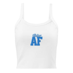 SOBER AF Embroidered Tank Top | Women's Micro-Rib - Solid White Blend / XS | Sobervation
