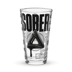 SOBER Black Label Pint Glass – Melting Symbol Drinkware - Default Title | Sobervation