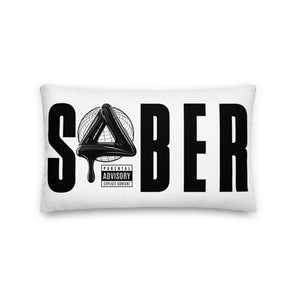 SOBER Black Label Premium Pillow – Melting Symbol Home Decor - 20″×12″ | Sobervation