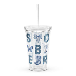 SOBER – Blue Chinoiserie Recovery Tumbler (16 oz) - Default Title | Sobervation