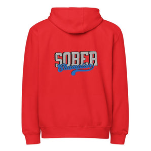 Sober Champion Lane Seven Premium Full Zip Hoodie – Embroidered - Navy / S | Sobervation