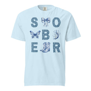 SOBER – Chinoiserie-Inspired Heavyweight Unisex T-Shirt - Chambray / S | Sobervation