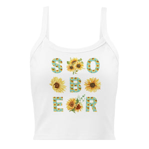 SOBER – Chinoiserie Sunflower Micro-Rib Tank Top - XS | Sobervation